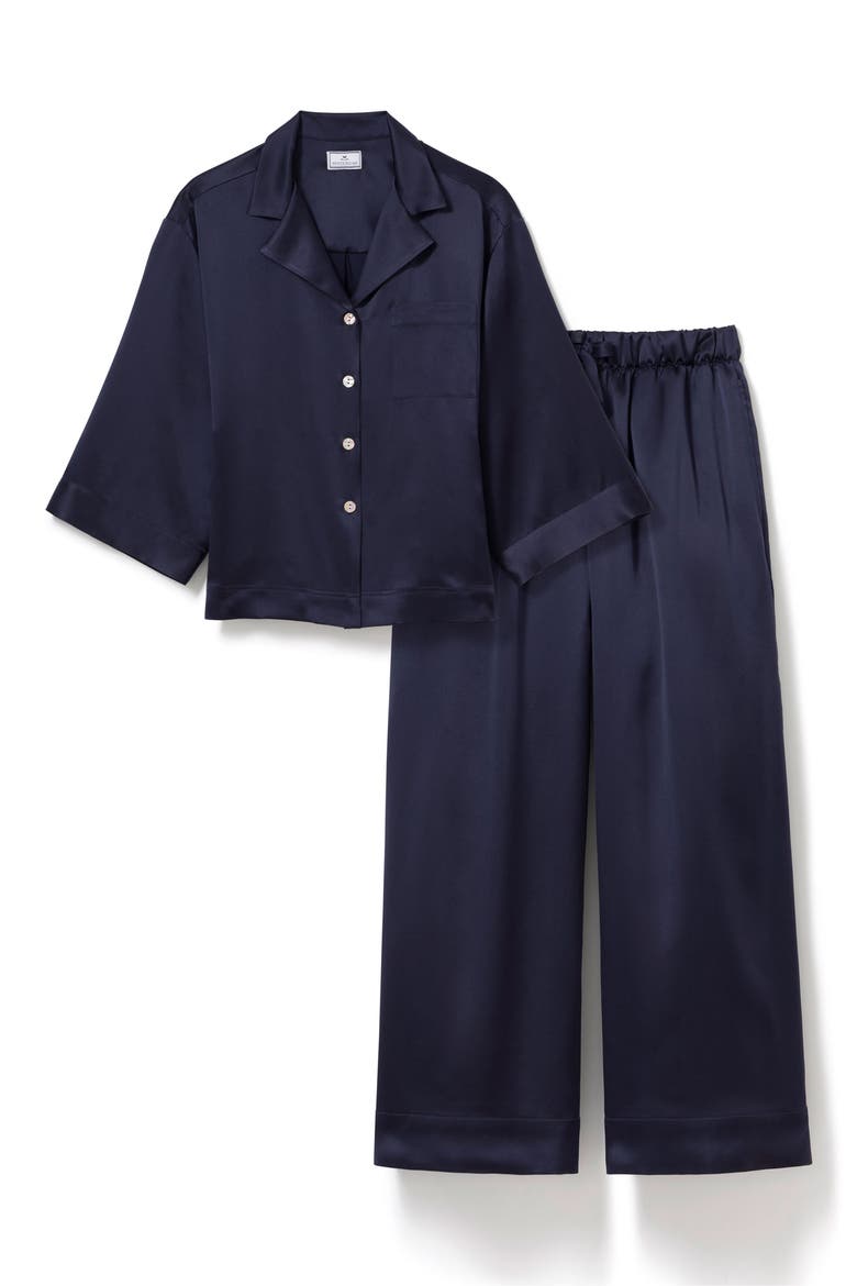 Olivia Silk Pajamas, Alternate, color, NAVY
