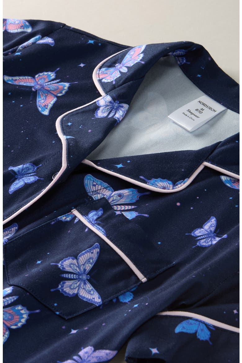 Kids' Short Pajamas, Alternate, color, NAVY PEACOAT BUTTERFLIES