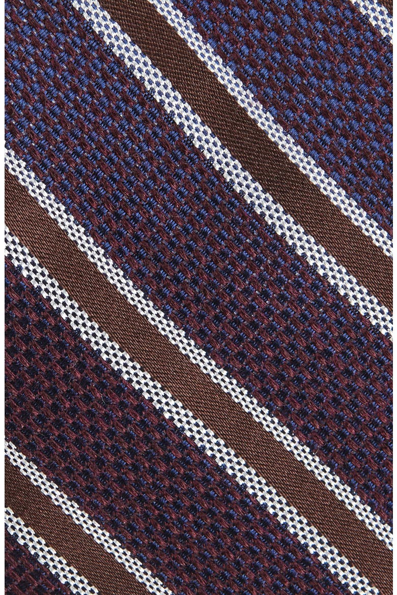 Talman Stripe Silk Tie, Alternate, color, BURGUNDY