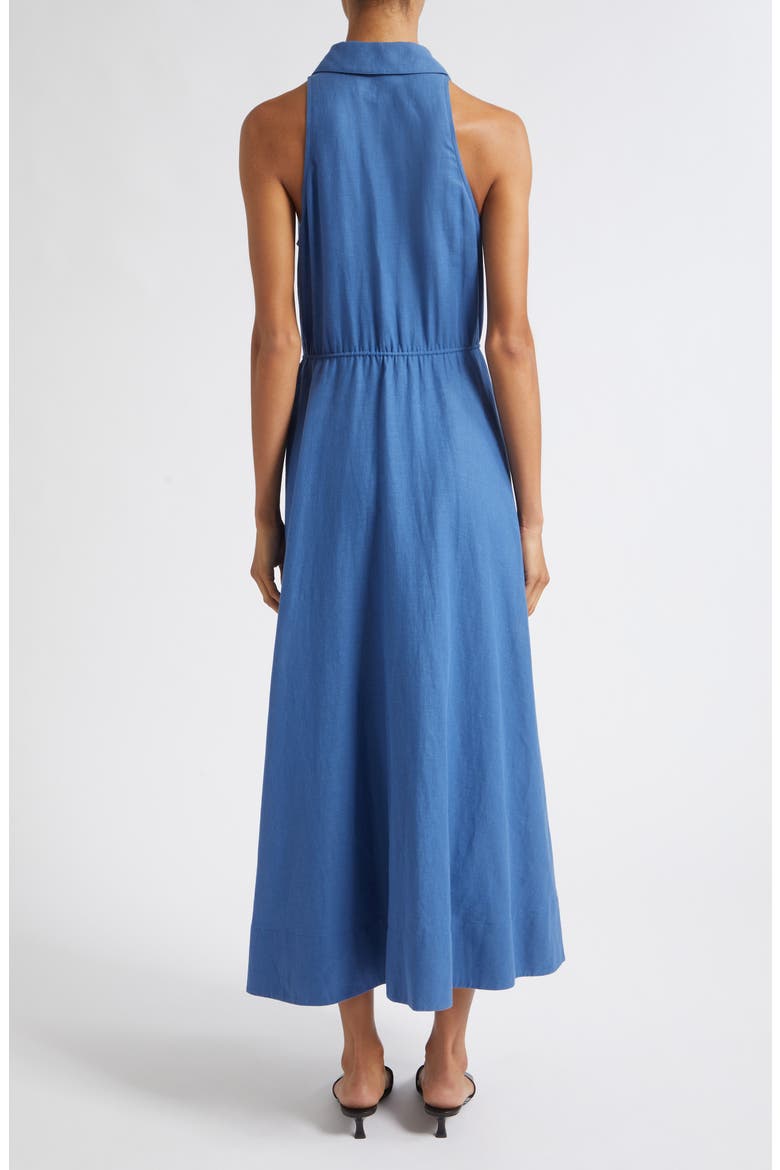 Tiana Sleeveless Linen & Cotton Shirtdress, Alternate, color, OCEAN