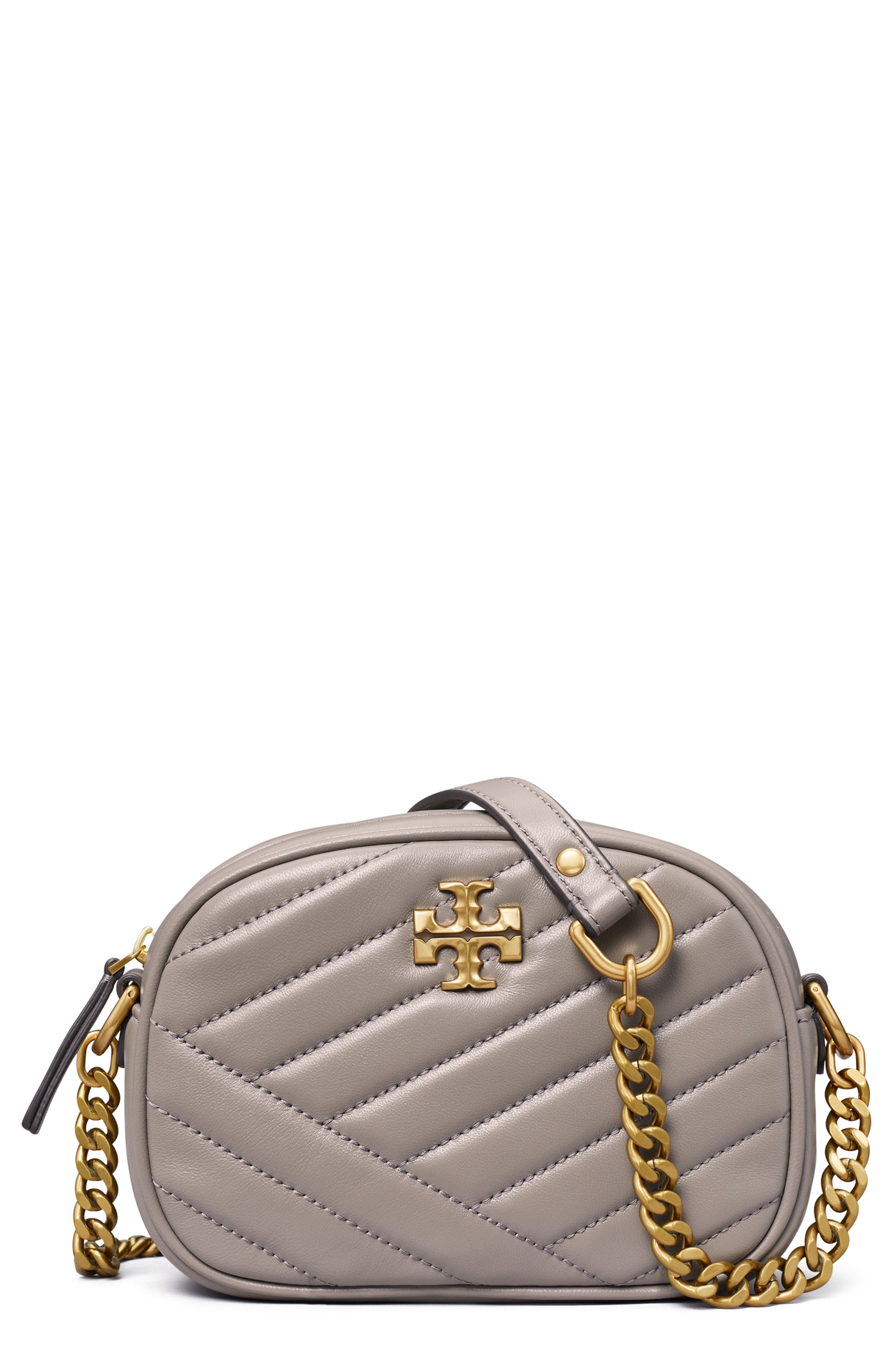 Kira Small Chevron Camera Bag, Main, color, GRAY HERON