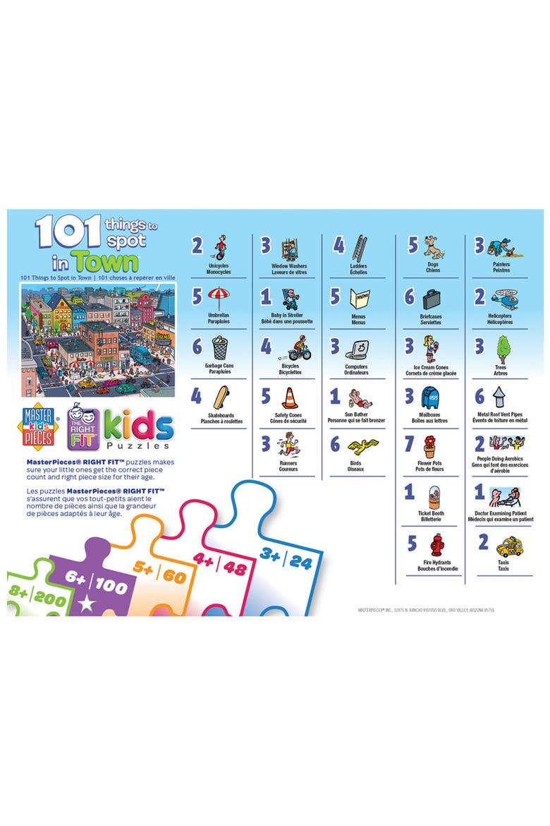 101 Things to Spot Town 100 Piece Puzzle, Alternate, color, Multicolor
