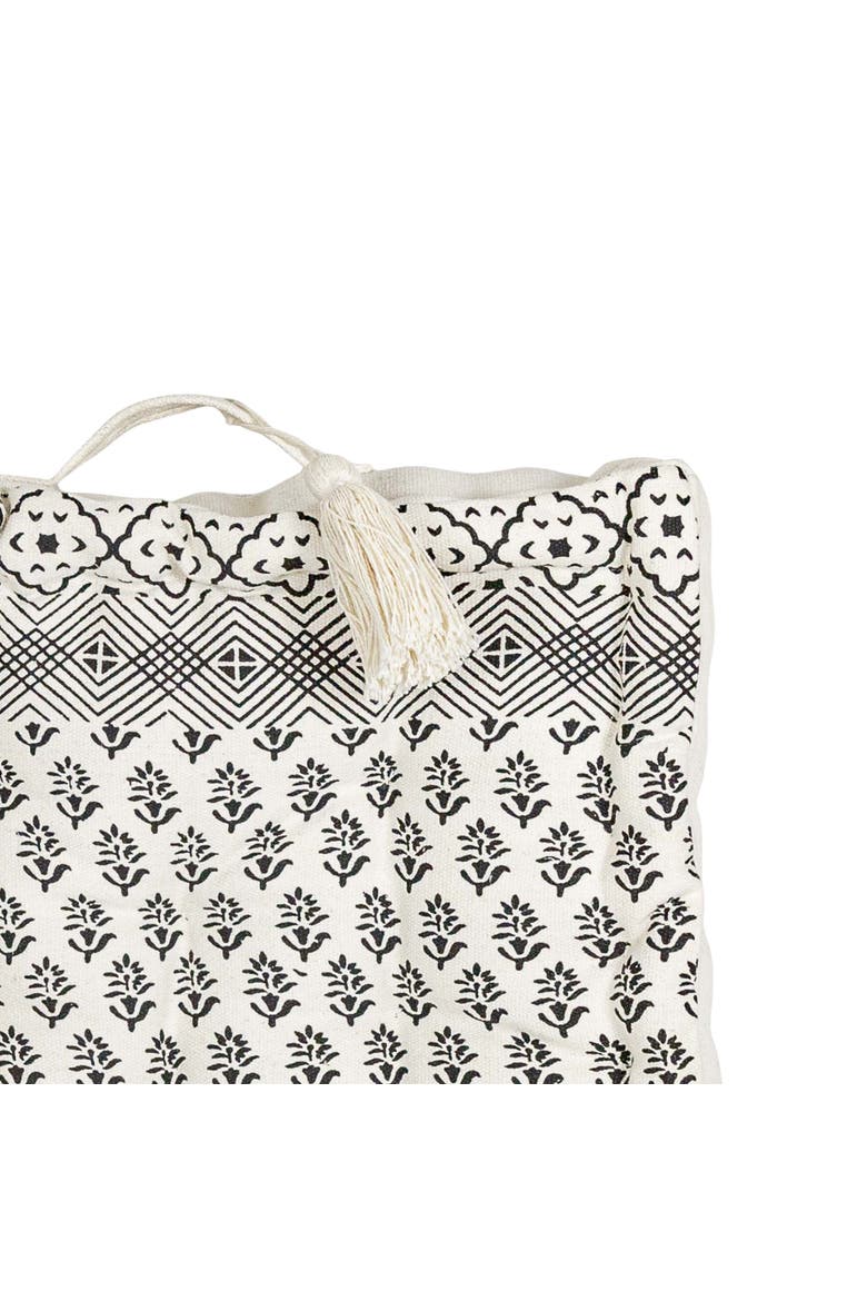 Boho Print Filled French Cushion Black & White, Alternate, color, White