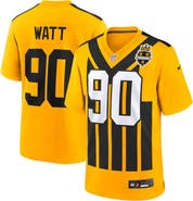 Nike Men's Nike T.J. Watt Gold Pittsburgh Steelers Alternate 1933 Throwback Game Jersey