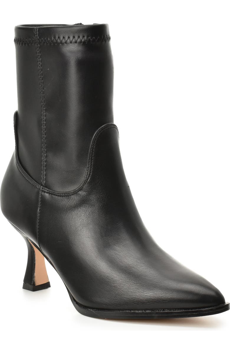 Nicole Miller Kitten Heel Stretch Bootie, Main, color, Black Stretch