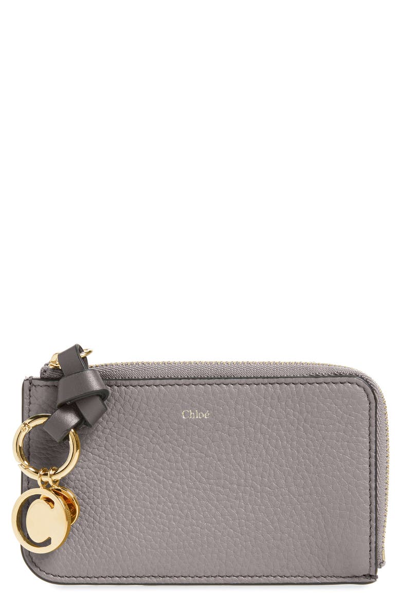 Chloé Alphabet Leather Card Holder, Main, color, 