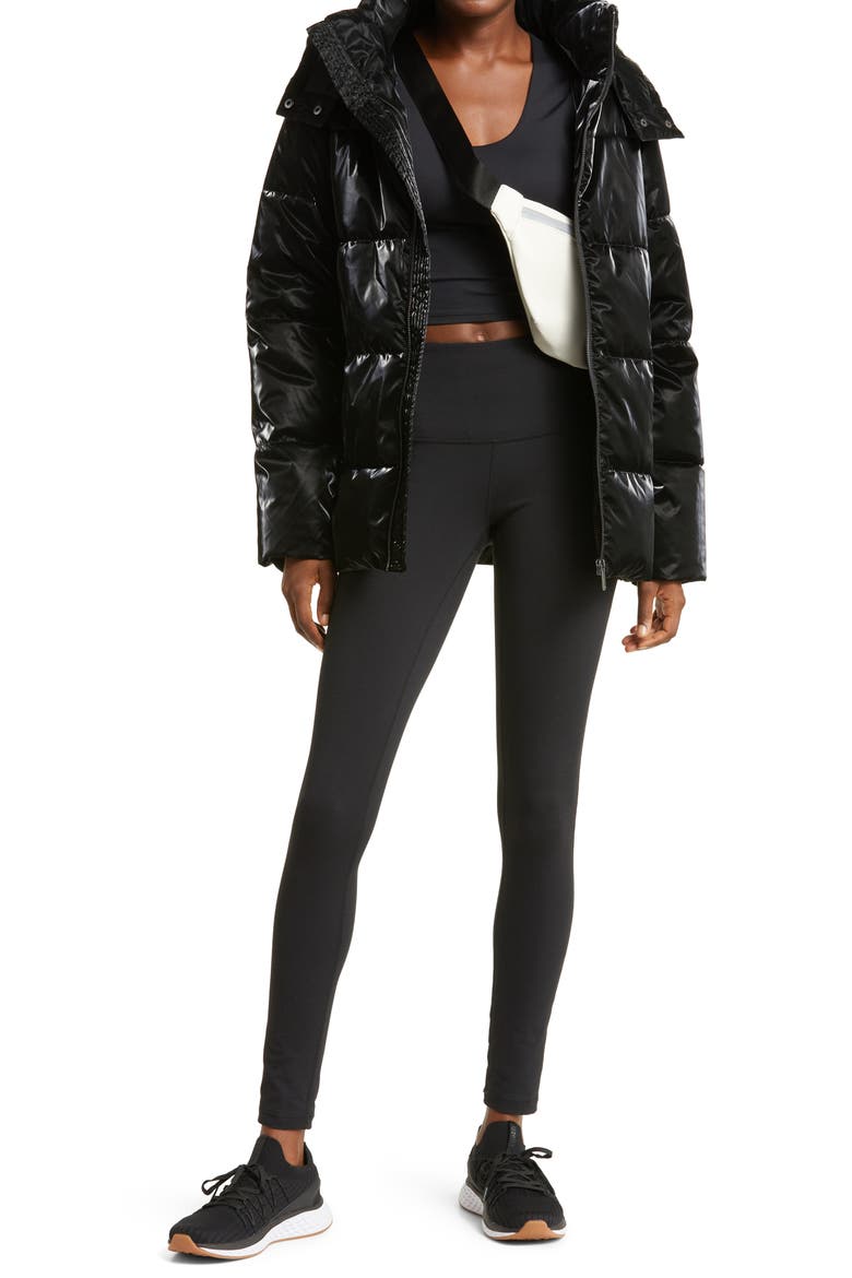 Snow Puffer Jacket with Removable Hood, Alternate, color, BLACK SHINE