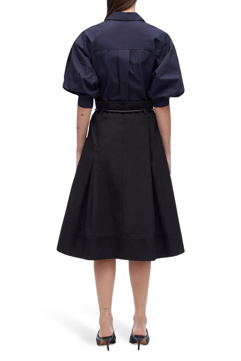 Origami Combo Midi Dress, Alternate, color, BLACK-MIDNIGHT