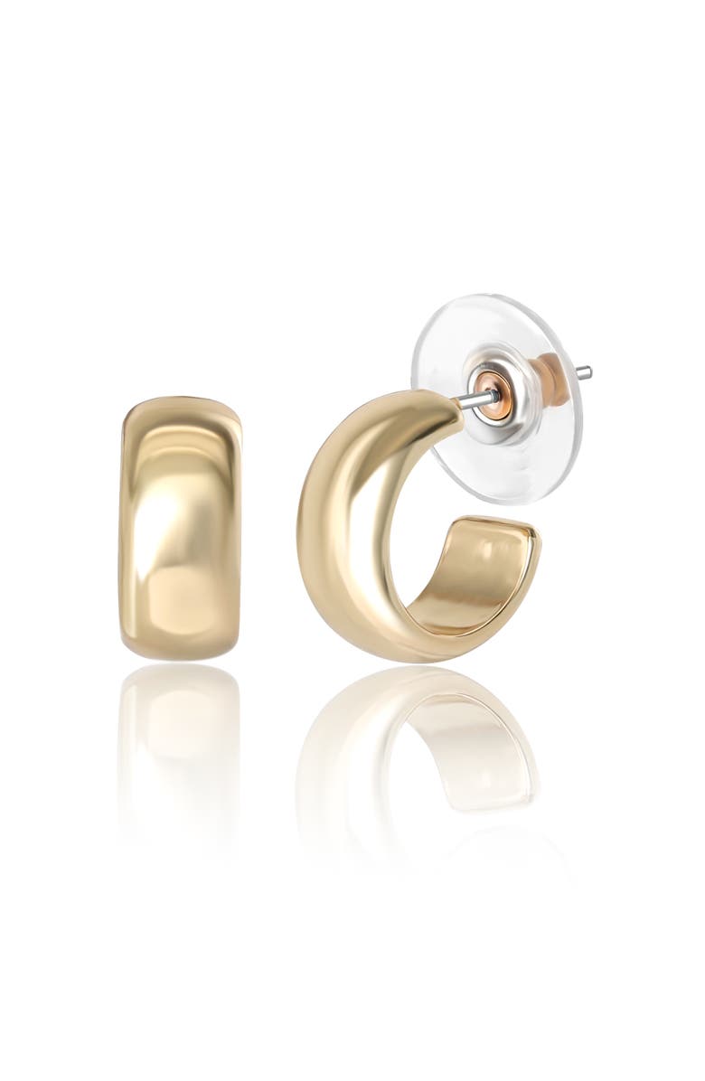 Jessica Simpson Gold-Tone Stud and Hoop Earring Set, Alternate, color, Gold