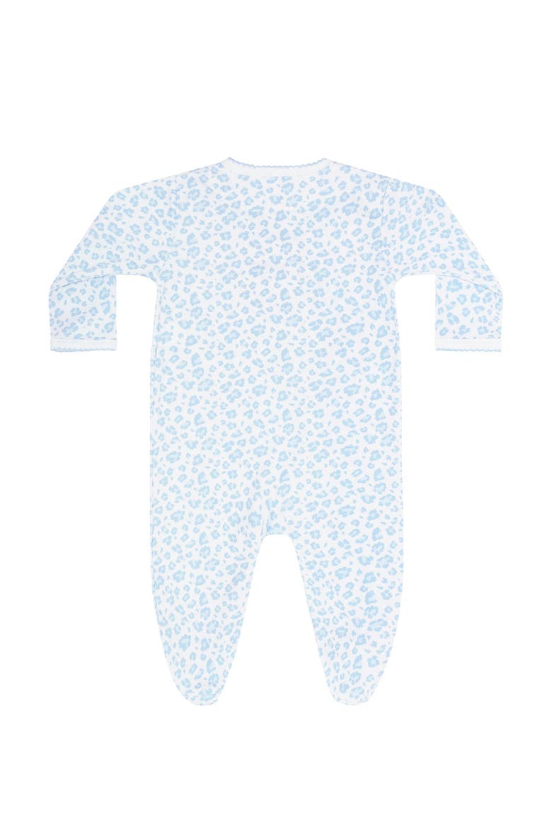 Blue Cheetah Print Crossover Footie - Baby, Alternate, color, Blue