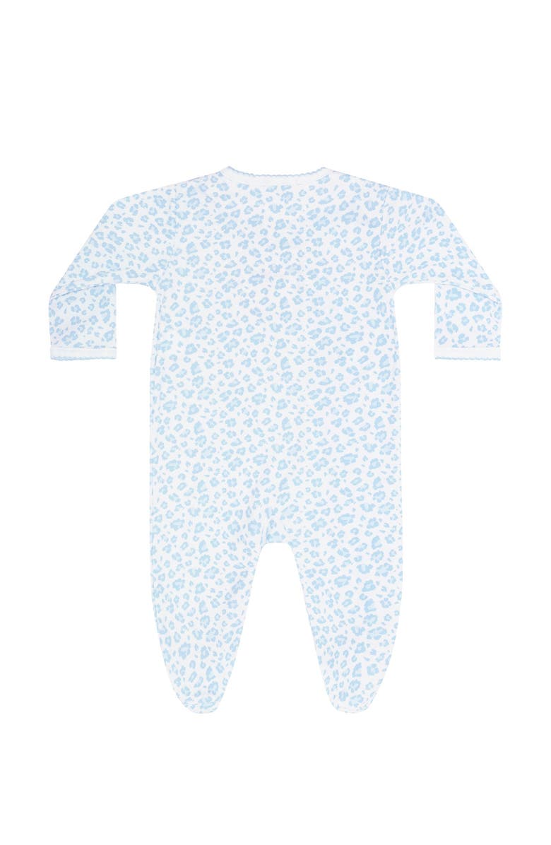 Nellapima Blue Cheetah Print Crossover Footie - Baby, Alternate, color, Blue