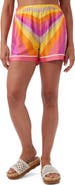 Trina Turk Chiavica 2 Chevron Pull on Satin Short