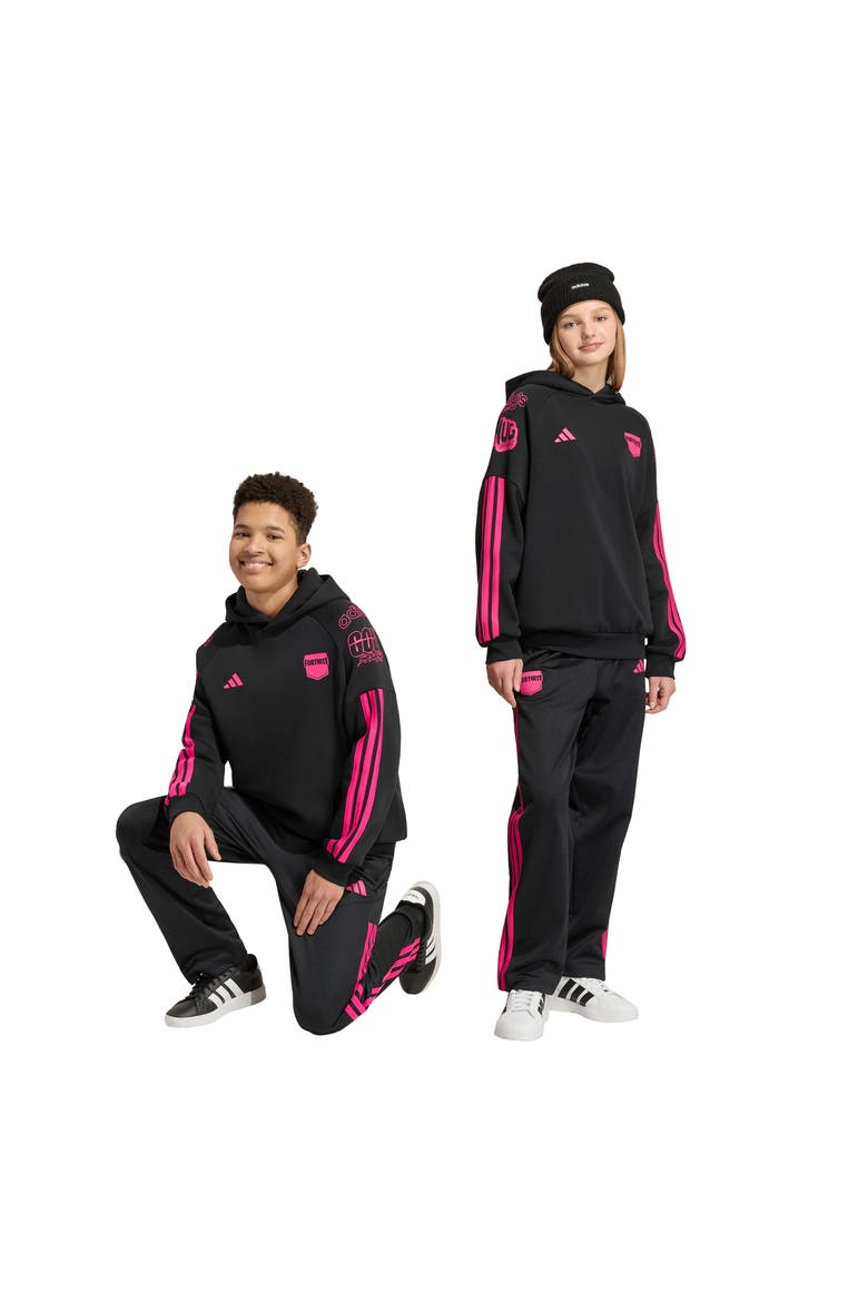 Kids' Fortnite Performance Track Pants, Alternate, color, BLACK/ REAL MAGENTA