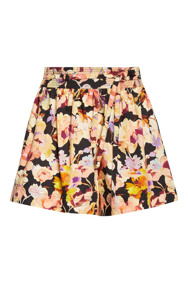 Rowan Floral Cotton Shorts, Alternate, color, NIGHT BLOOM