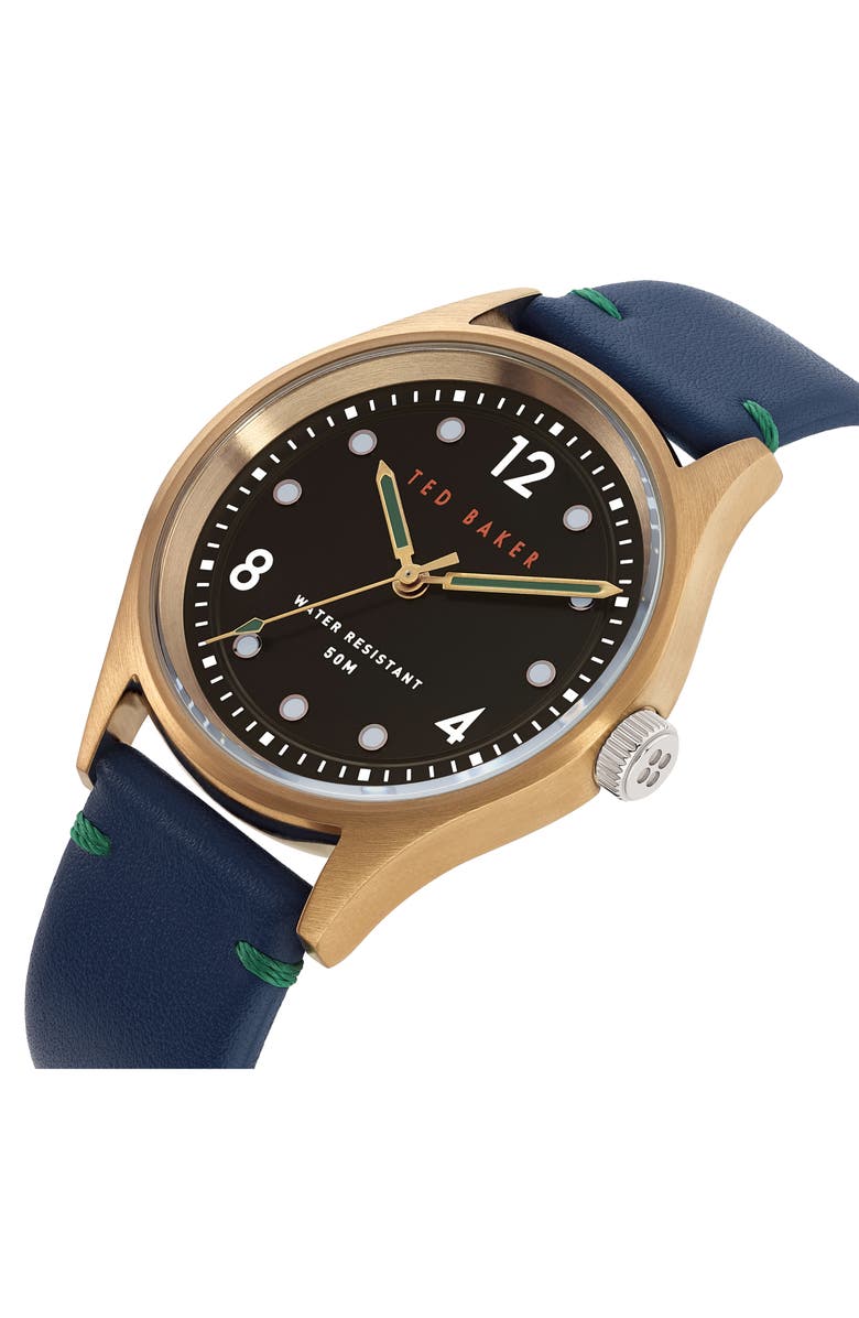 Ted Baker London Beleeni Leather Strap Watch, 40mm, Alternate, color, 