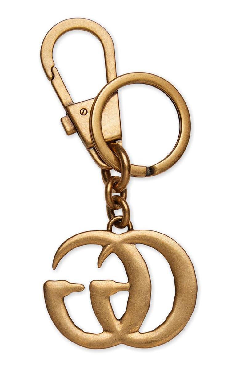 Gucci Crystal Embellished Double-G Bag Charm, Main, color, 