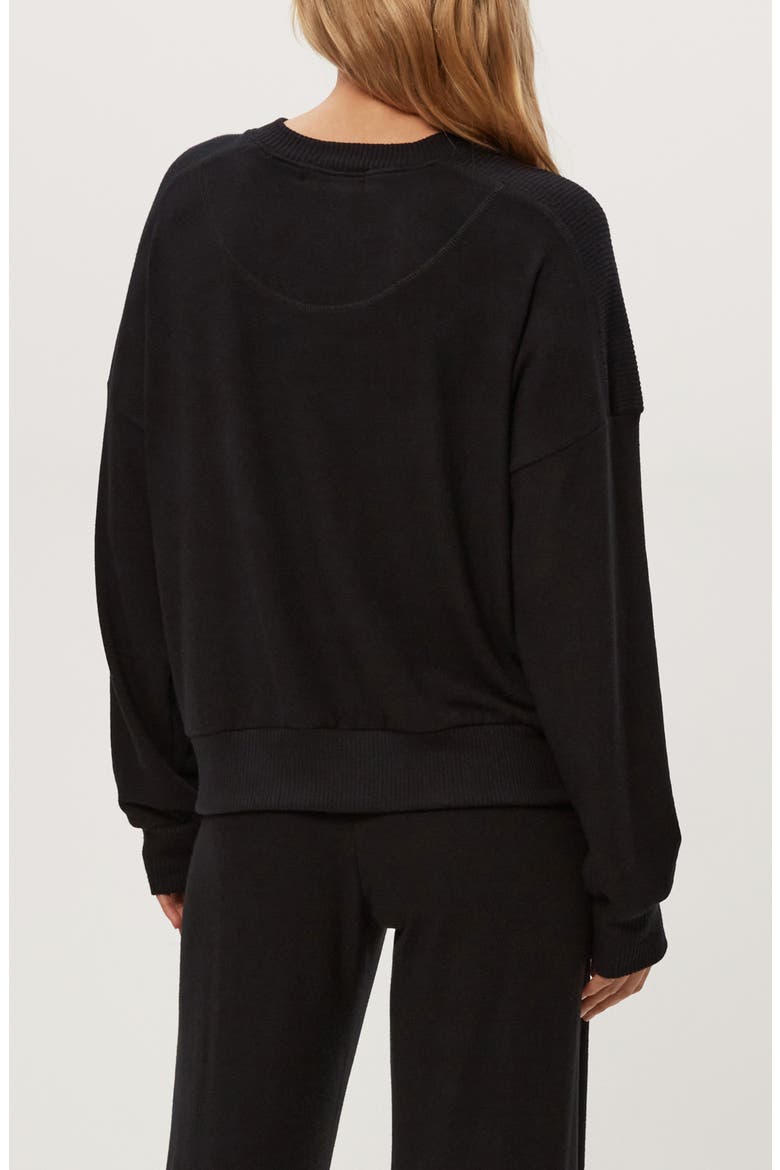 Marty Drop Shoulder Pullover, Alternate, color, BLACK
