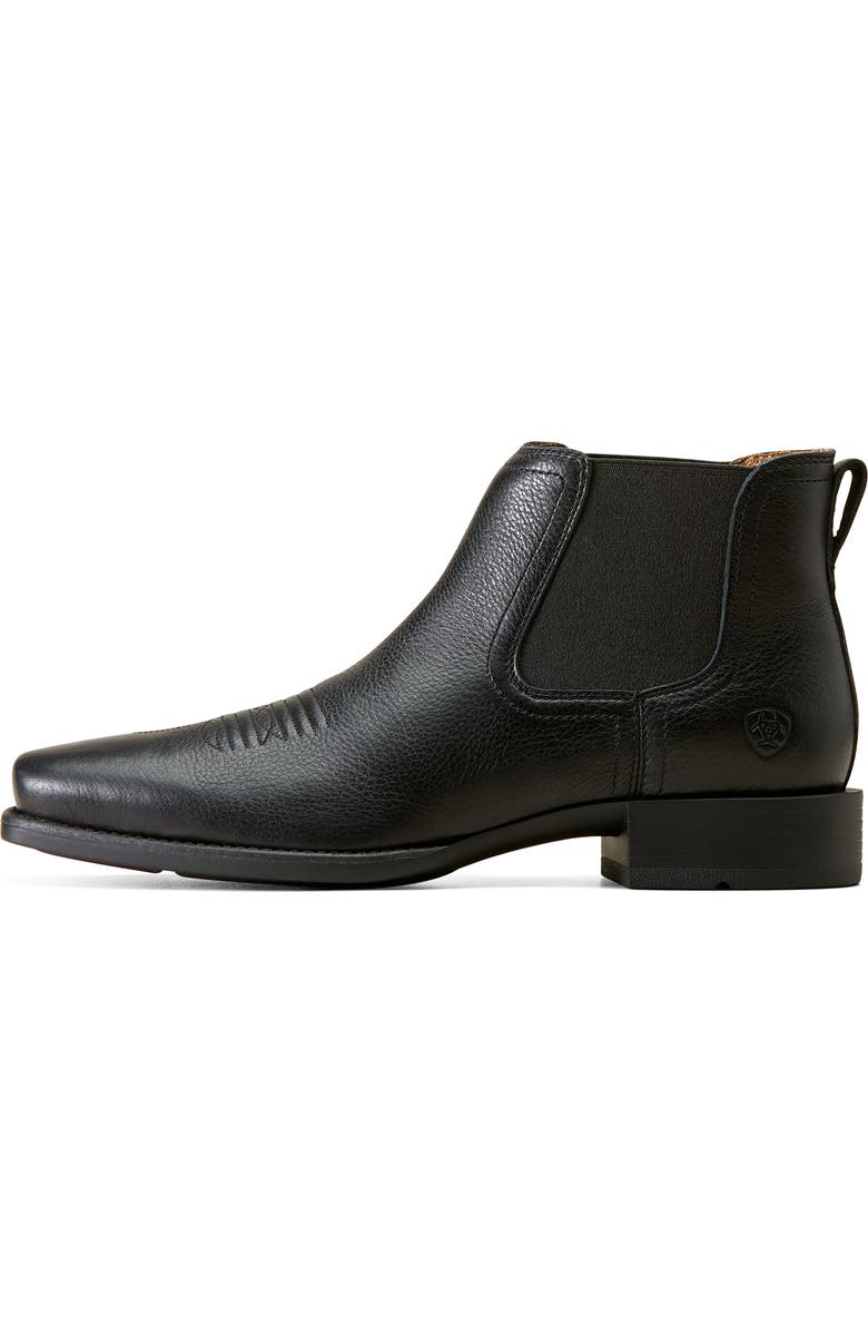 Ariat Booker Ultra Square Toe Western Chelsea Boot, Alternate, color, Black Deertan