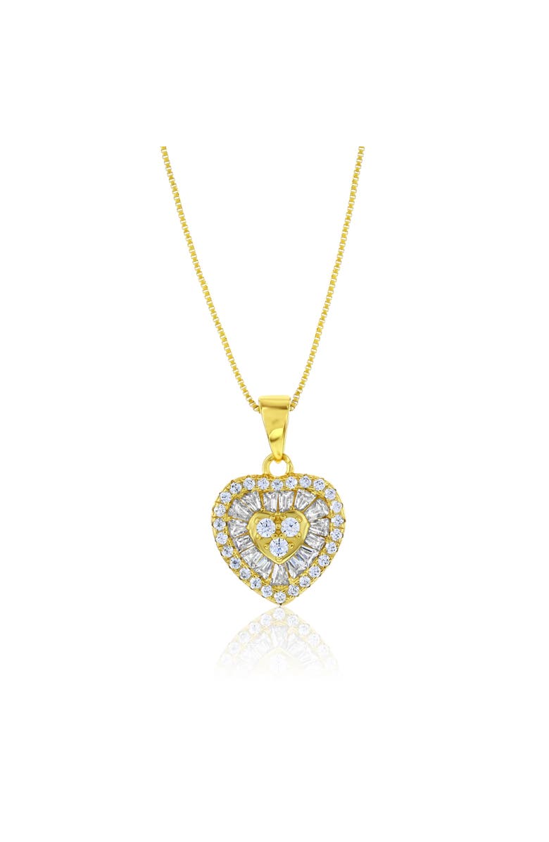Donatello Gian Gold-Flashed Halo Heart Necklace, Main, color, Gold