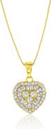 Donatello Gian Gold-Flashed Halo Heart Necklace