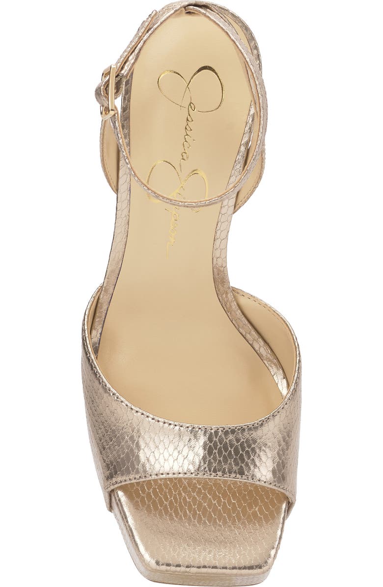 Jessica Simpson Lirio Ankle Strap Platform Sandal, Alternate, color, Solid Gold
