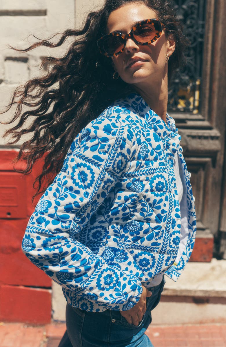 Boden Highbury Print Quilted Jacket, Alternate, color, 