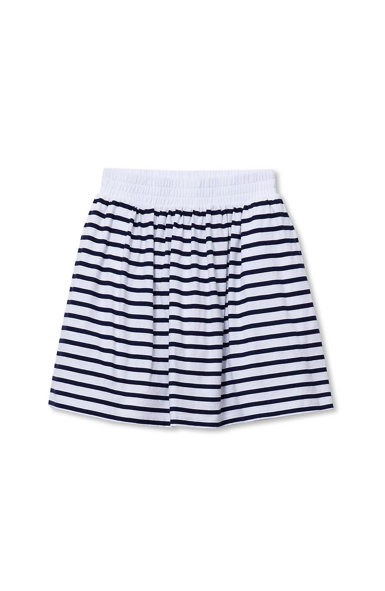 Lands' End Girls Smocked Skorts, Main, color, Classic Navy Stripe