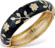 SAVVY CIE JEWELS Enameled Floral Hinge Bangle Bracelet