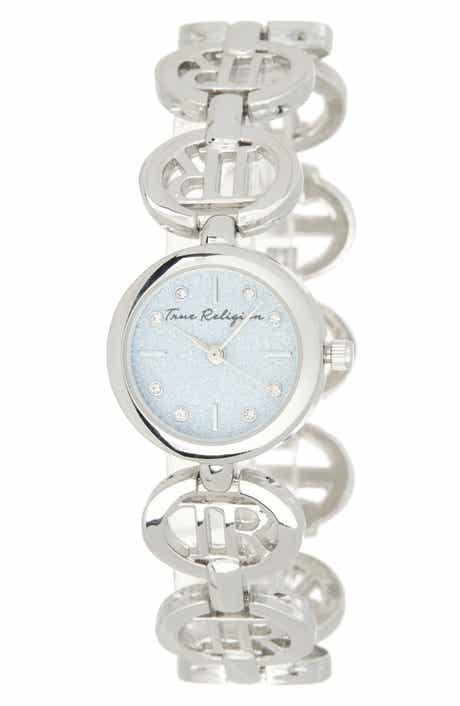 True Religion Logo Link Bracelet Watch, 24mm