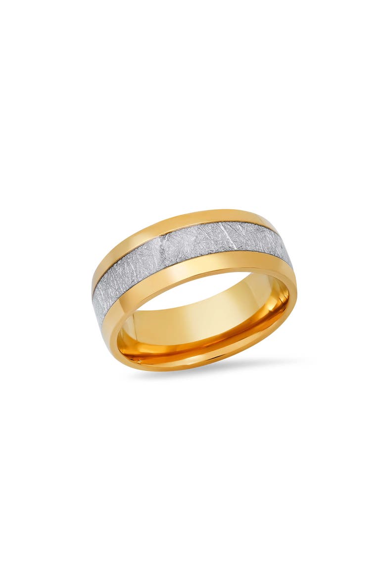 Men's Two-Tone Stainless Steel Band Ring, Main, color, GOLD