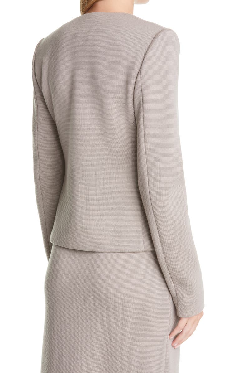 St. John Collection Ottoman Knit Wool Jacket, Alternate, color, 