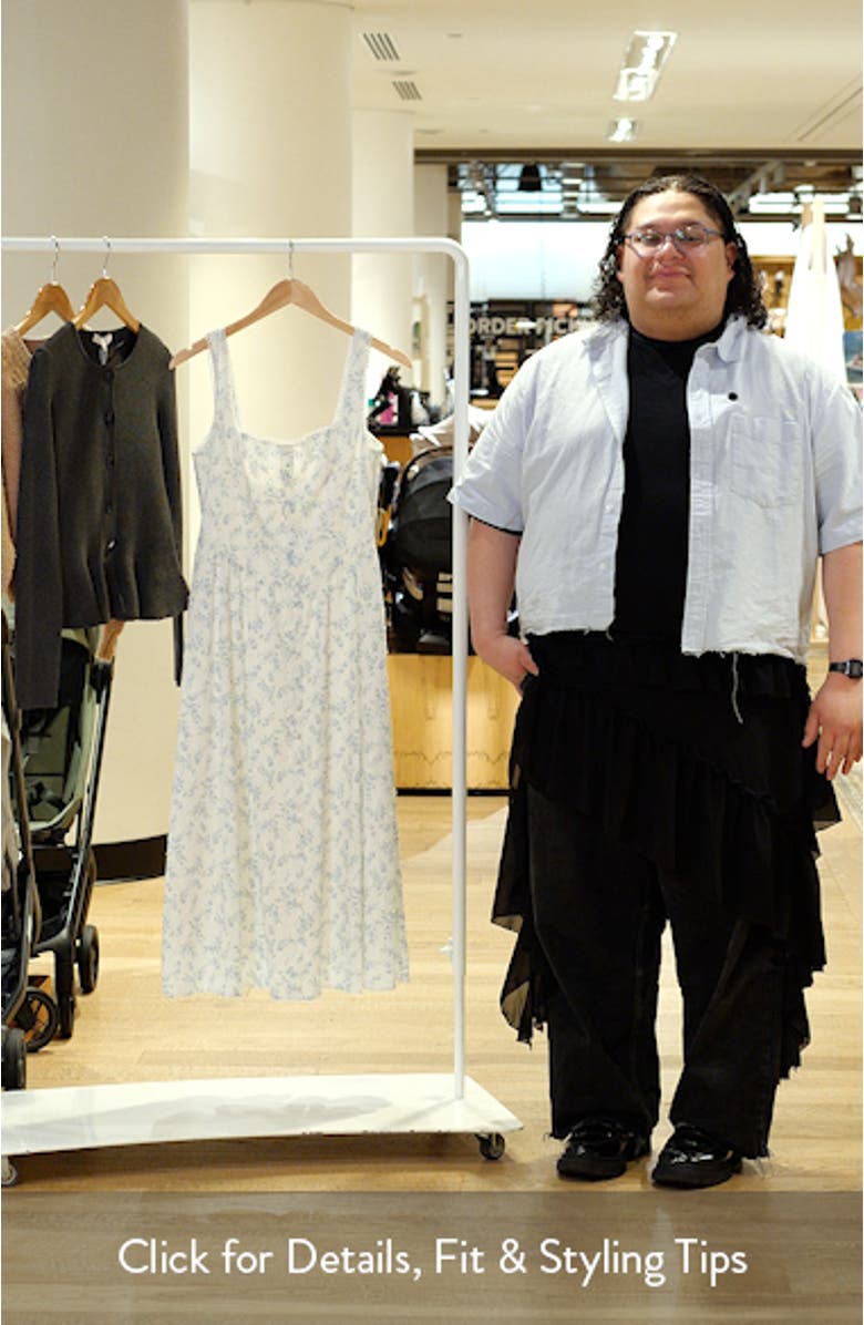 Becca Ditsy Floral Swiss Dot A-Line Midi Dress, sales video thumbnail