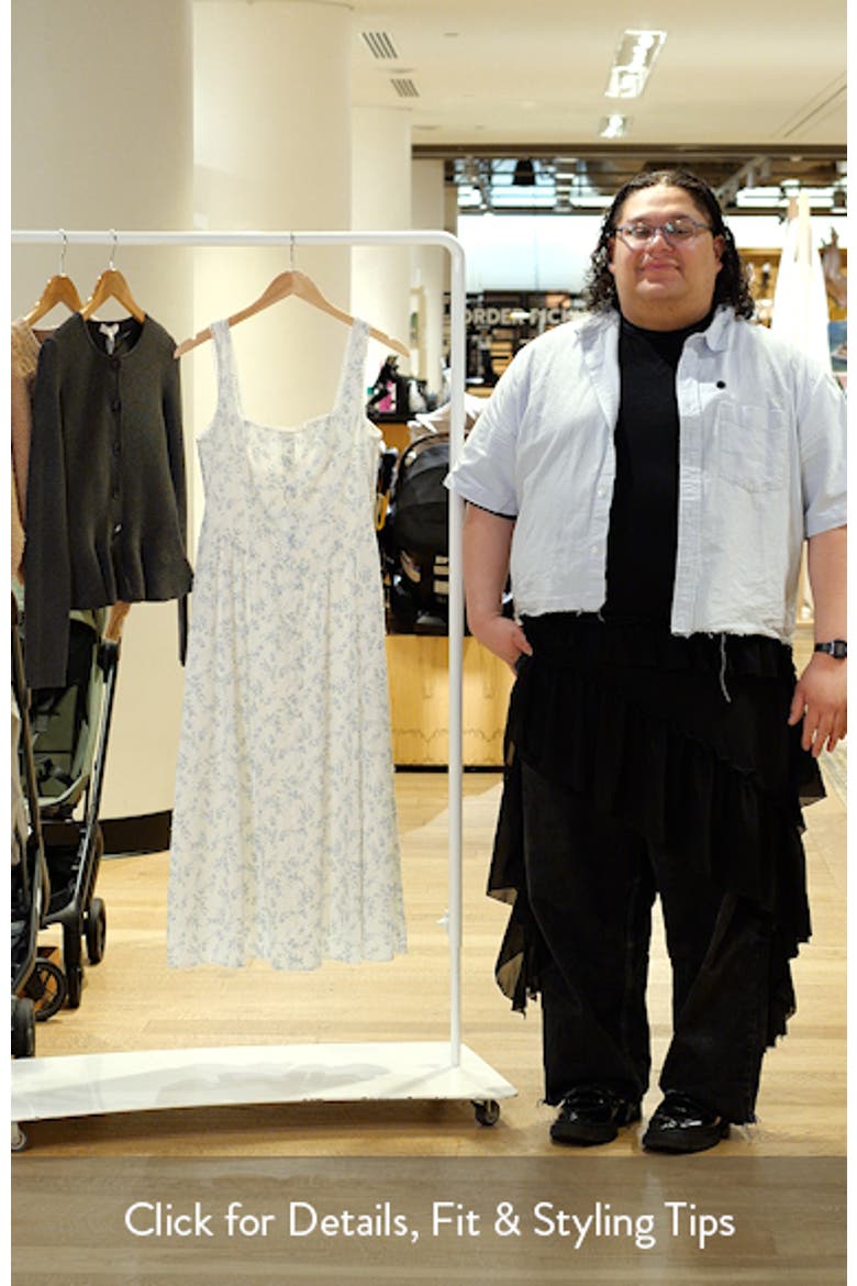 Becca Ditsy Floral Swiss Dot A-Line Midi Dress video
