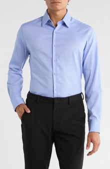 Duchamp Slim Fit Textured Stretch Cotton Dress Shirt