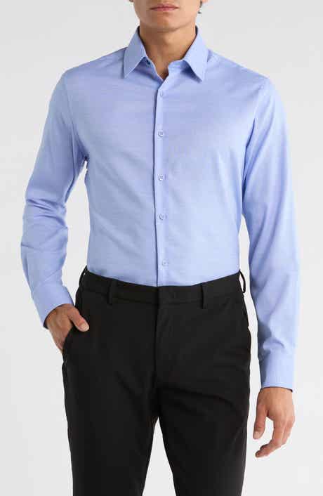 Duchamp Slim Fit Textured Stretch Cotton Dress Shirt