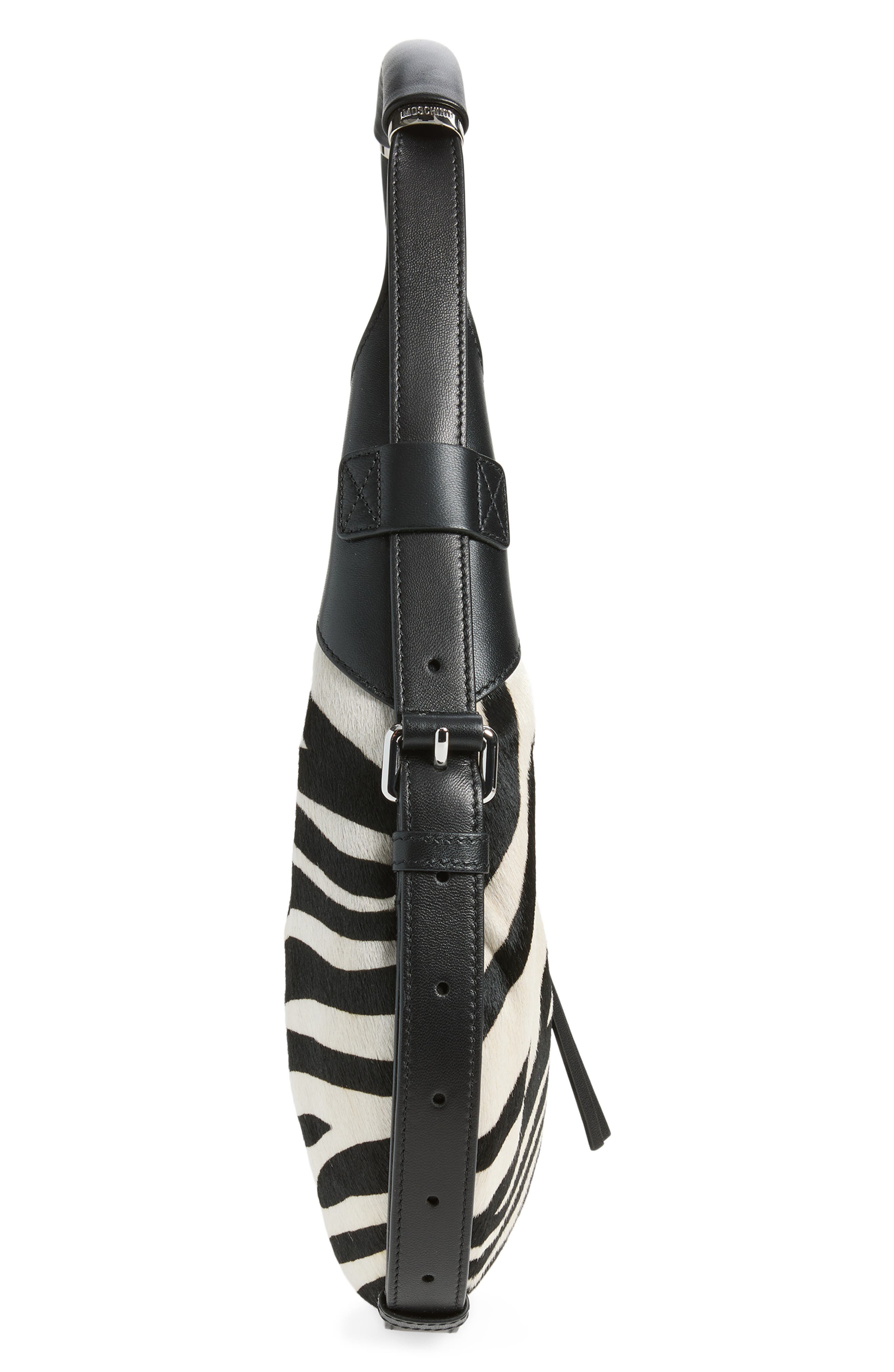 Handle Me Zebra Print Geniune Calf Hair Hobo Bag, Alternate, color, ZEBRA CROSSING