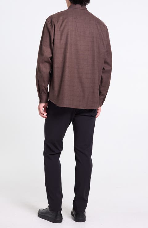 Windowpane Weekend Long Sleeve Button-Up Shirt