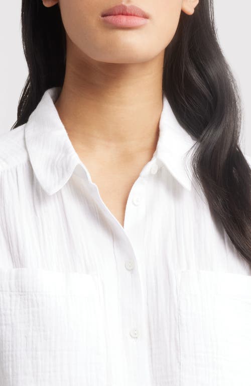 Caslon ® Cotton Gauze Button-up Shirt In White