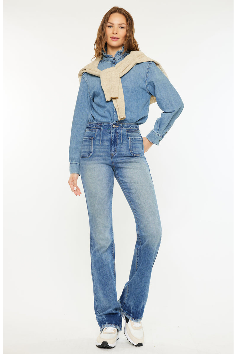 Denicee High Rise Bootcut Jeans, Alternate, color, Medium Wash