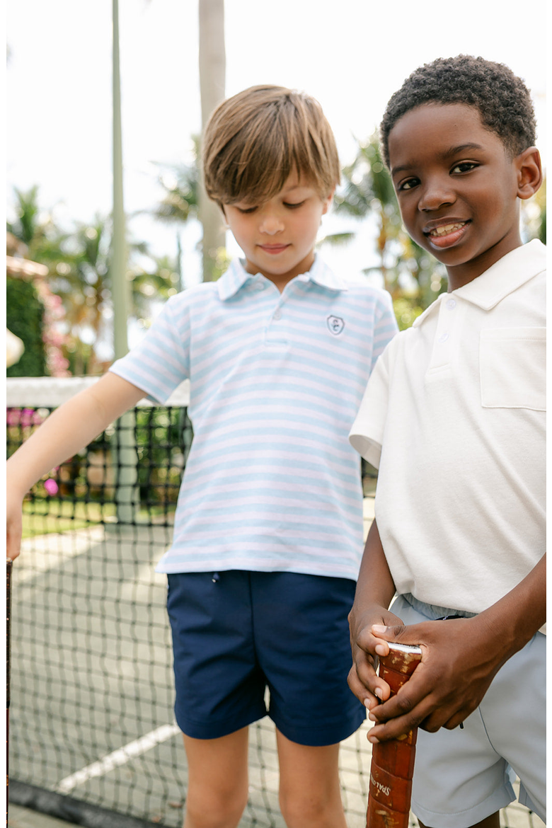Archie Polo Shirt, Alternate, color, Ice Stripe