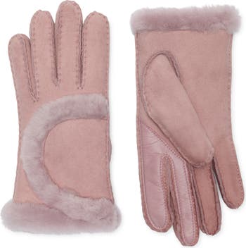 UGG® Genuine Shearling Exposed Curve Seam Gloves | Nordstromrack display picture 3
