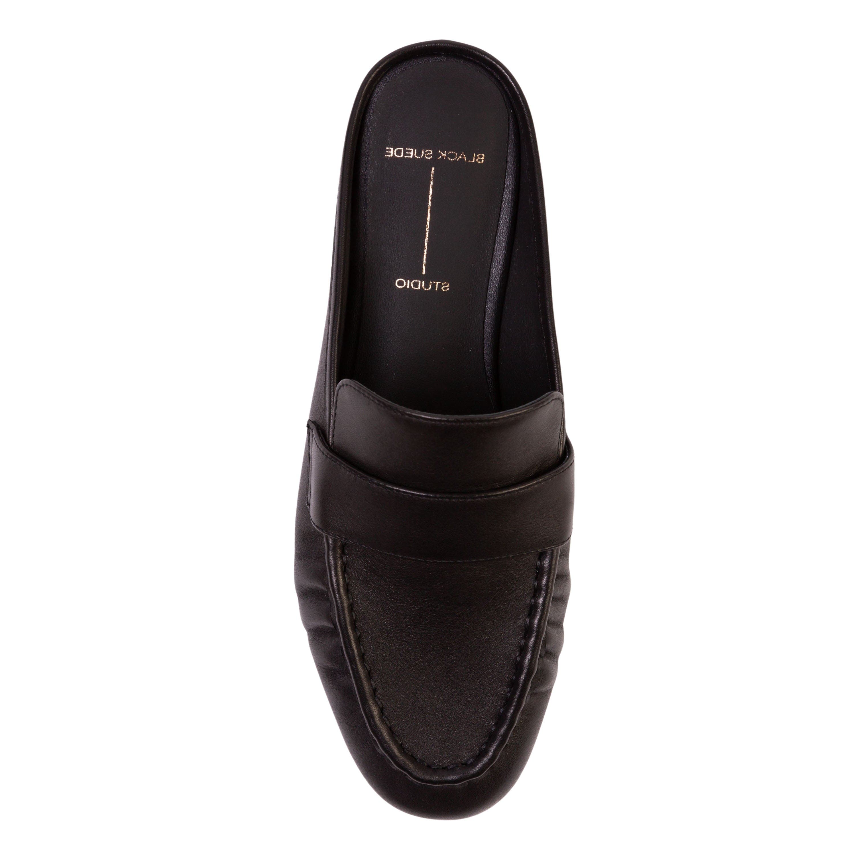 BLACK SUEDE STUDIO Gabby Loafer, Alternate, color, Black Leather