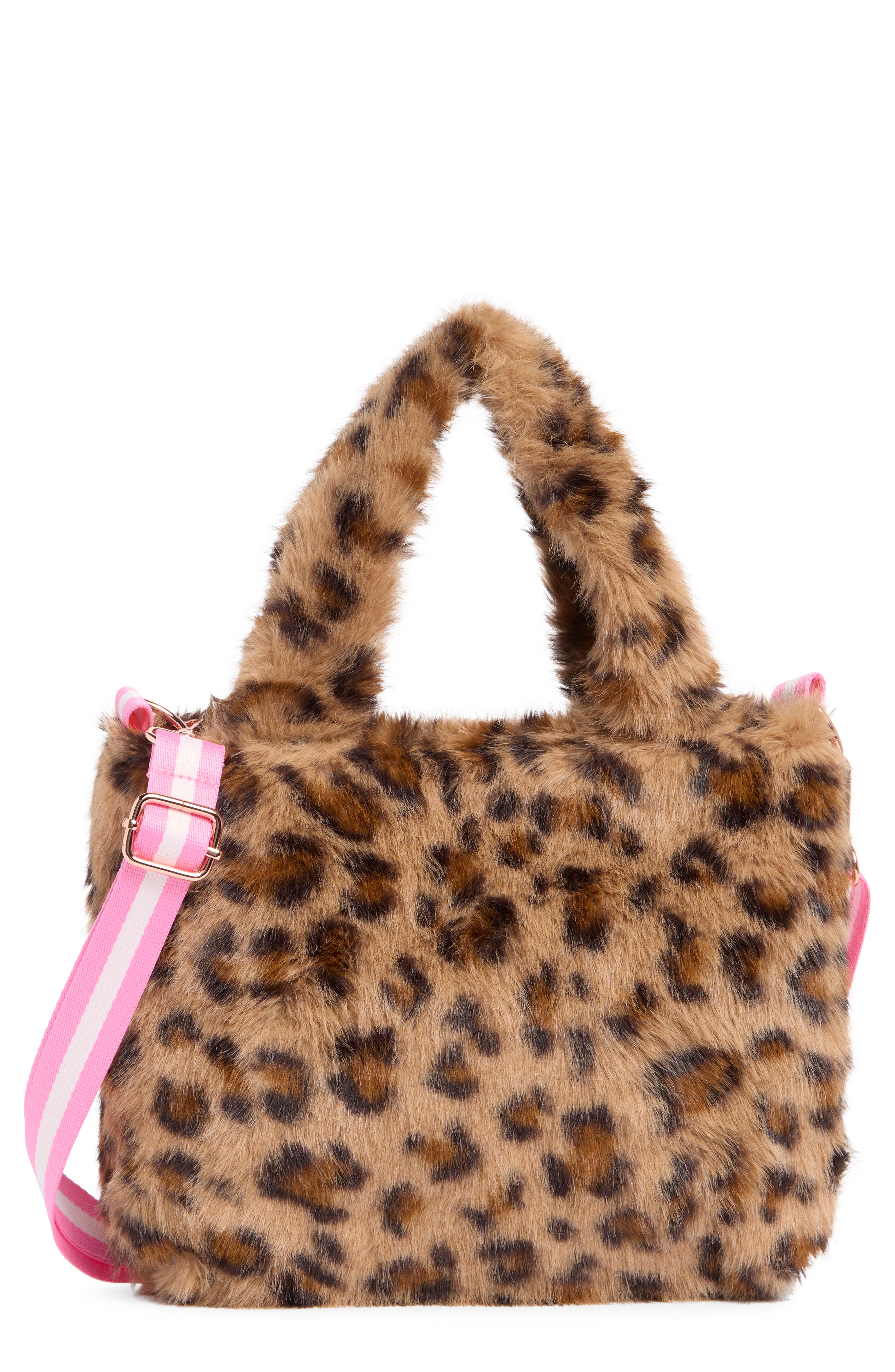 Piper & Jax Kids' Faux Fur Leopard Tote