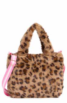 Piper & Jax Kids' Faux Fur Leopard Tote