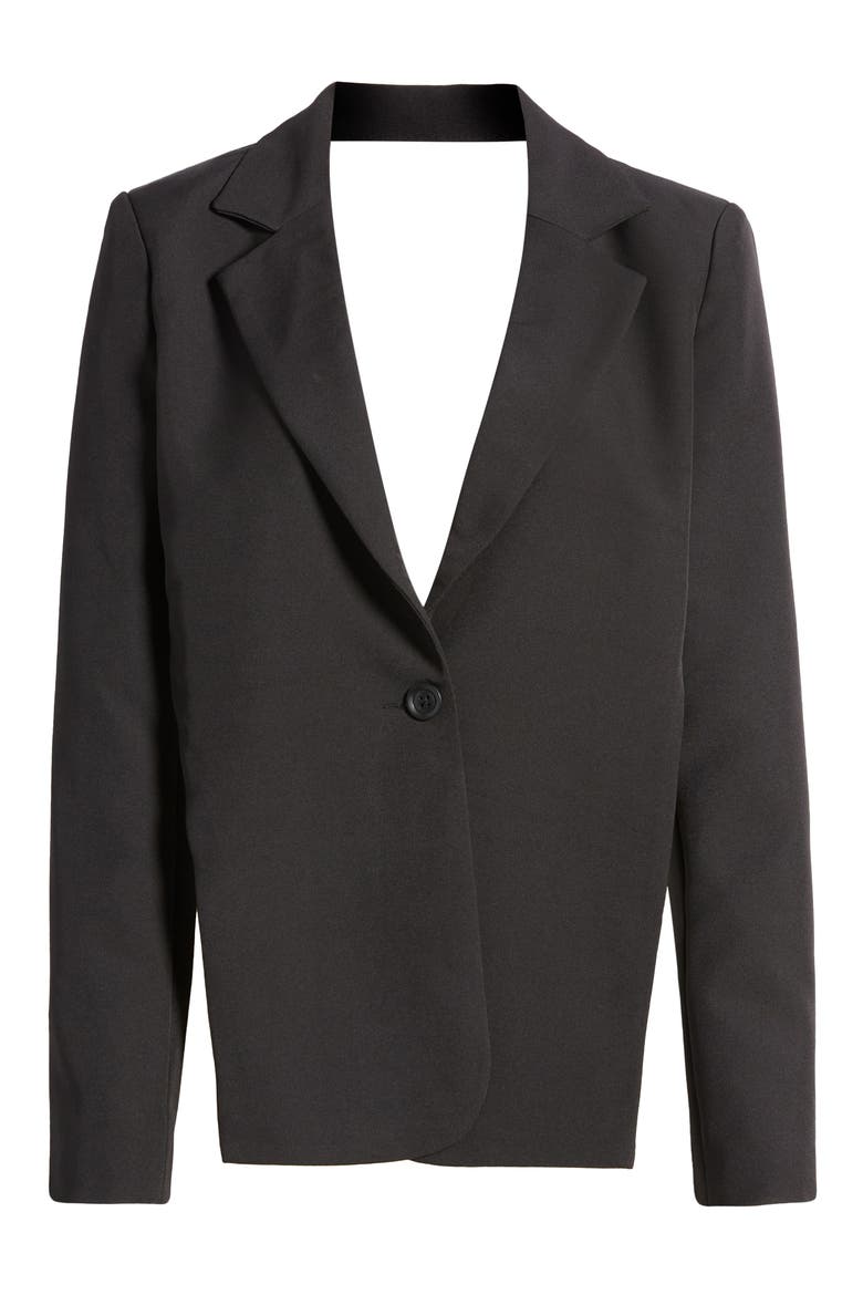 Open Back Blazer, Alternate, color, BLACK