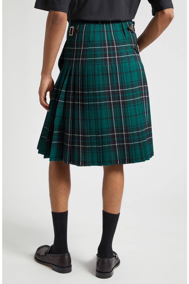 Plaid Wool Kilt, Alternate, color, FOREST GREEN