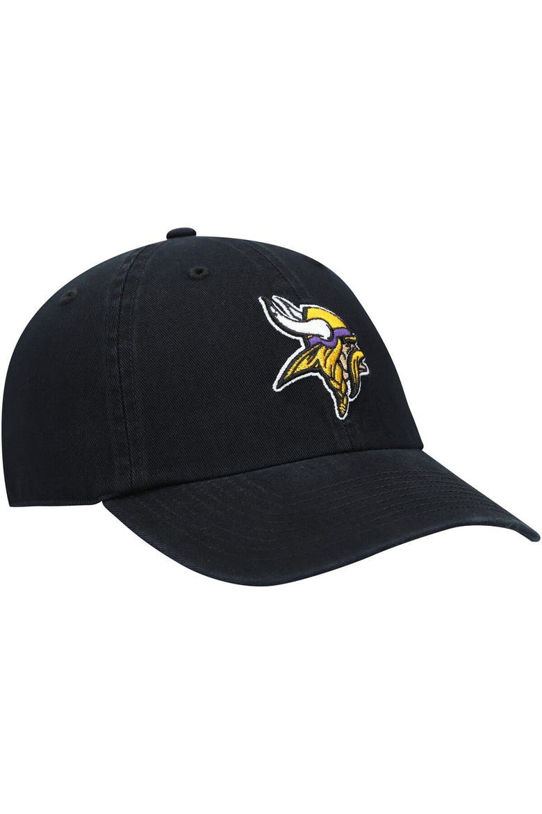 Men's '47 Black Minnesota Vikings Secondary Clean Up Adjustable Hat, Alternate, color, Black