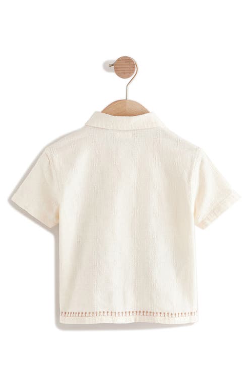 Next Kids' Jungle Embroidered Button-up Shirt In White