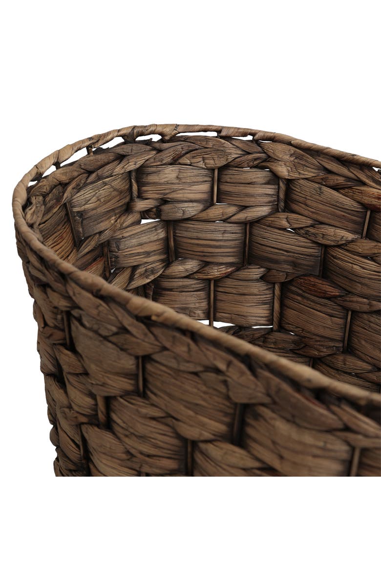 5.7-Gallon Tapered Round Wicker Watebasket with Lid, Alternate, color, Brown