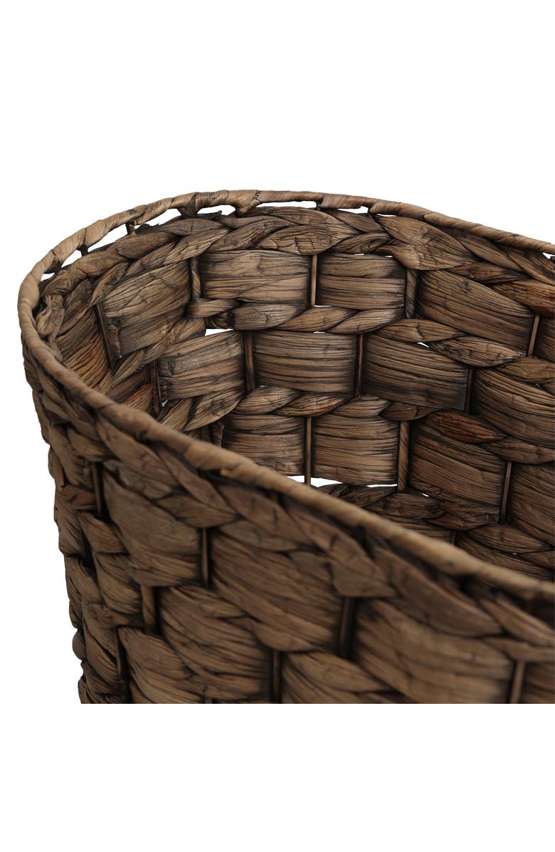 HAPPIMESS Miles Handwoven Water Hyacinth 4.5-Gallon Tapered Oval Wicker Watebasket, Alternate, color, Brown